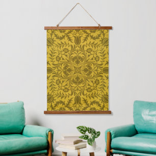 Tapisserie Suspendue Motif doré jaune vigne sans couture de William Mor