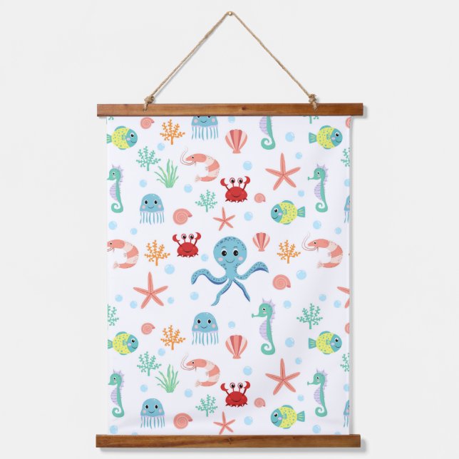 Tapisserie Suspendue Motif du monde marin (Recto)