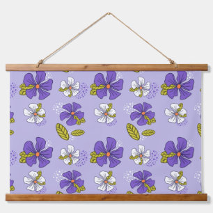Tapisserie Suspendue Motif floral de printemps en violet