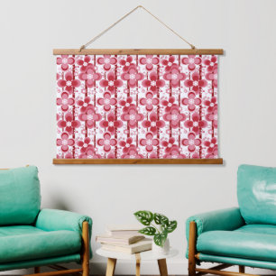 Tapisserie Suspendue Motif floral rouge et blanc