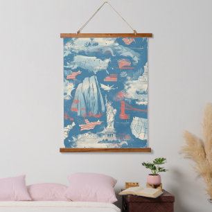 Tapisserie Suspendue Motif historique vintage-américain (3)