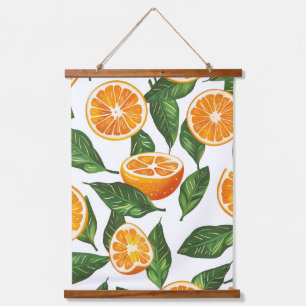 Tapisserie Suspendue Motif sans couture de fruit botanique orange citru