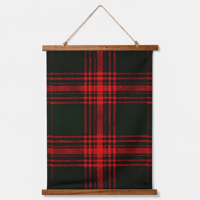 Tapisserie Suspendue motif tartan rouge&noir (Recto)