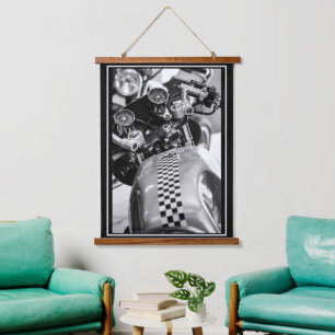 Tapisserie Suspendue Motorcycle Motorbike moker cavalier Monochrome