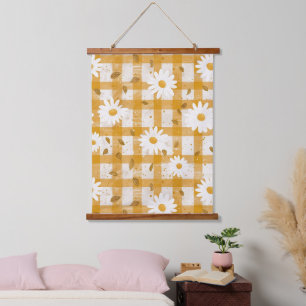 Tapisserie Suspendue Moutarde Jaune Daisy Crème Gingham Maison de Campa