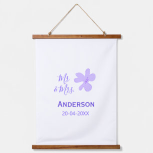 Tapisserie Suspendue Mr & Mme ajoutent le nom de famille date année cad