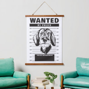 Tapisserie Suspendue Mugshot Recherché de Wire Haired Dachshund