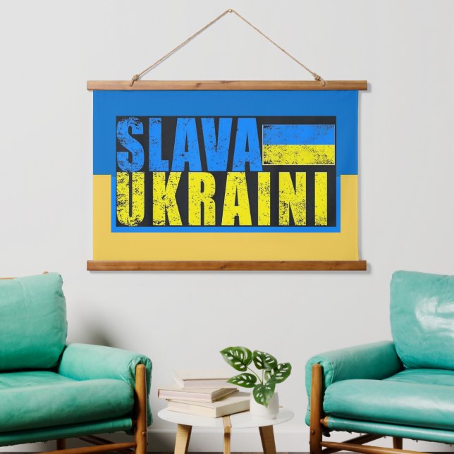 Tapisserie Suspendue Mur de Slava Ukraini suspendu (Salon)