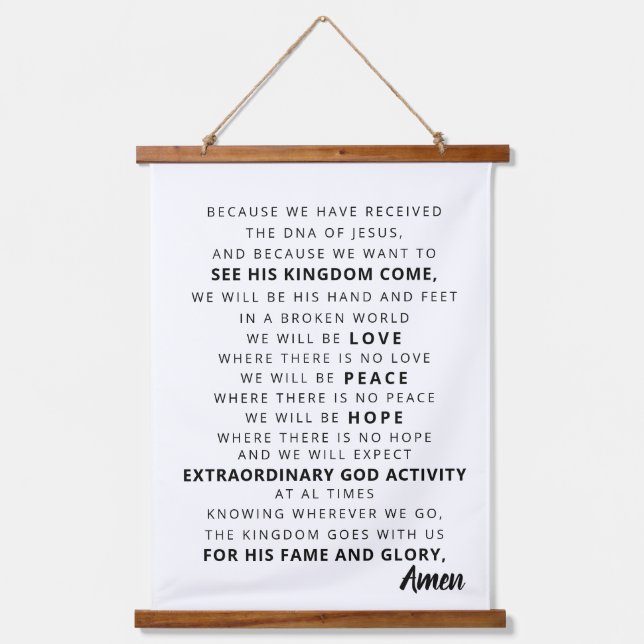 Tapisserie Suspendue Mur de typographie chrétienne (Recto)