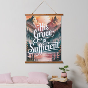 Tapisserie Suspendue Murale pour femmes chrétiennes « Sa grâce est suff