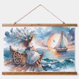 Tapisserie Suspendue Murmures de la mer au coucher du soleil