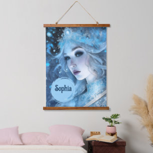 Tapisserie Suspendue Mystical Ice Queen - Imaginaire Winter Goddess Art
