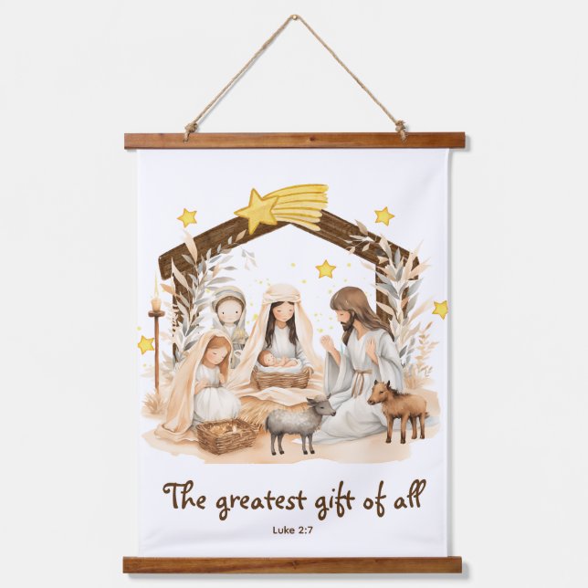 Tapisserie Suspendue Nativity "The greatest gift of all"Religious (Recto)