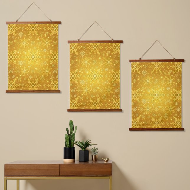 Tapisserie Suspendue Neige dorée (Asymétrique)