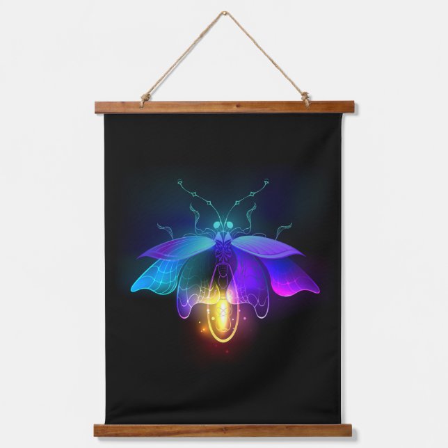 Tapisserie Suspendue Neon Firefly sur noir (Recto)