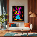 Tapisserie Suspendue Neon Pop Art Bunny : Jouant et Vibrant<br><div class="desc">Entrez dans un monde de couleur et de créativité avec cette pop art néon ludique illustration d'un lapin gai. Avec des touches de néon audacieuses, une palette vibrante et une expression fantaisiste, cette oeuvre incarne l'énergie ludique et dynamique de l'art pop contemporain. Parfait pour les amateurs de dessins animés décalés,...</div>