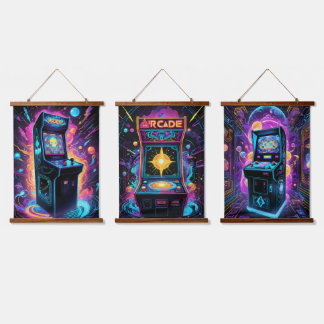 Tapisserie Suspendue Neon Retro 80s Arcade Game