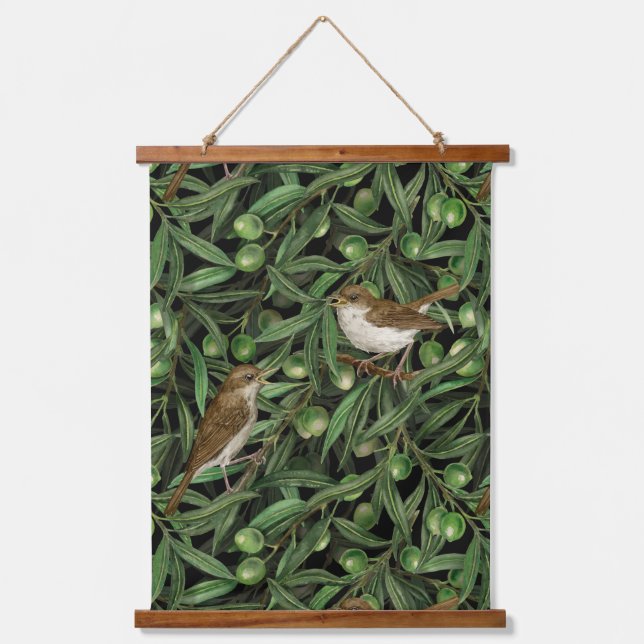 Tapisserie Suspendue Nightingales dans l'olivier 3 (Recto)