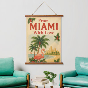 Tapisserie Suspendue Noël Vintage De Miami Avec Amour
