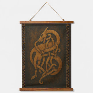 Tapisserie Suspendue Nœud de serpent en vieux norrois avec bordure celt