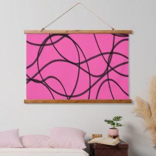 Tapisserie Suspendue Noir sur le ruban rose