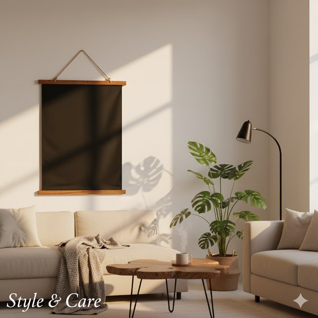 Tapisserie Suspendue Noir Uni 26"x36" Vertical (Solid Black 26x36 Vertical Hanging Tapestry)