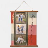 Nom de famille 3 Photo Collage Rustique Abstrait