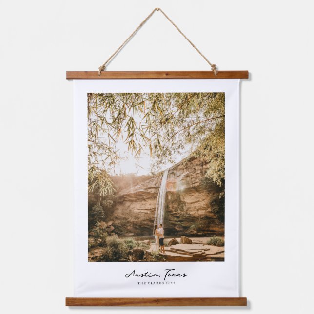 Tapisserie Suspendue Nom de famille personnalisé et art photo Imprimer (Recto)