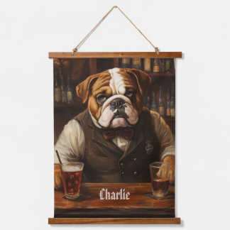 Tapisserie Suspendue Nom personnalisé Bulldog Bartender