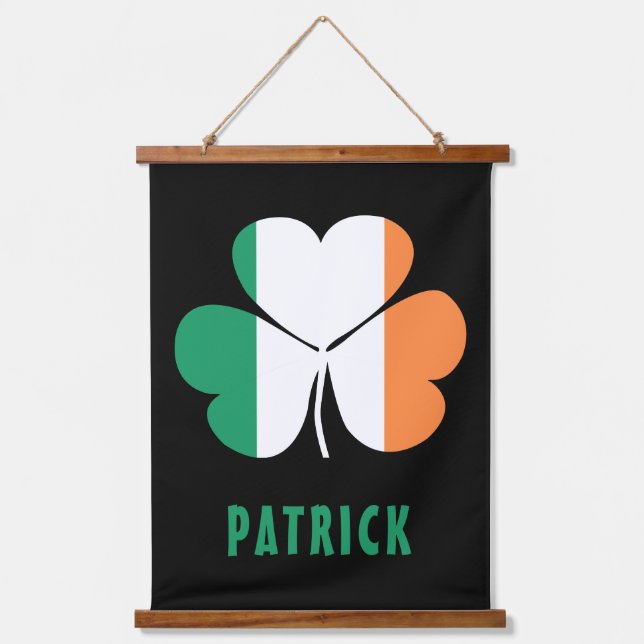 Tapisserie Suspendue Nom personnalisé Celtic Irlande Shamrock Drapeau i (Recto)