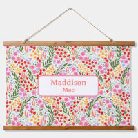 Nom personnalisé Décor Floral Colorful Nursery Art