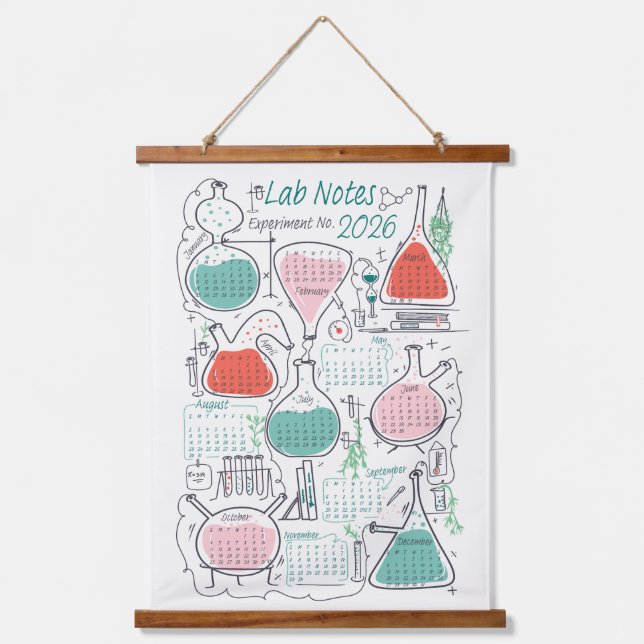 Tapisserie Suspendue Notes de laboratoire du calendrier 2026 (Recto)