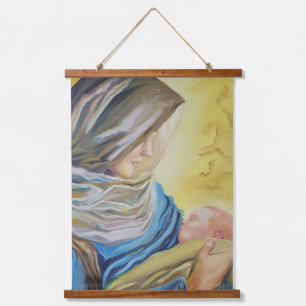 Tapisserie Suspendue Notre Dame du Silence tenant le bébé Jésus