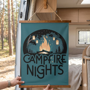 Tapisserie Suspendue Nuits confortables au coin du feu Aventure rustiqu