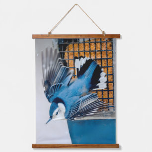 Tapisserie Suspendue Nuthatch à poitrine blanche en neige - Photo origi