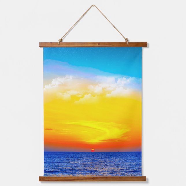 Tapisserie Suspendue Ocean Glow: Sunset Serenity (Recto)