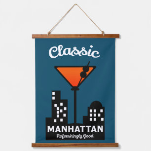 Tapisserie Suspendue Œuvre d'art de cocktail Manhattan