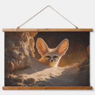 Tapisserie Suspendue Œuvre d'art murale du renard fennec au coucher de