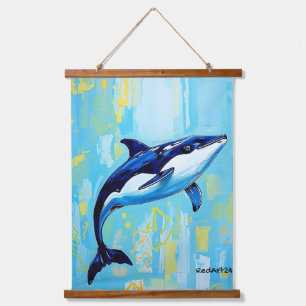 Tapisserie Suspendue Œuvre d'art sur le vaquita – Marsouin marin en voi
