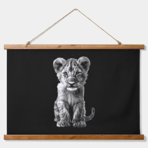 Tapisserie Suspendue Oh Bébé Gros Chat Cub Noir