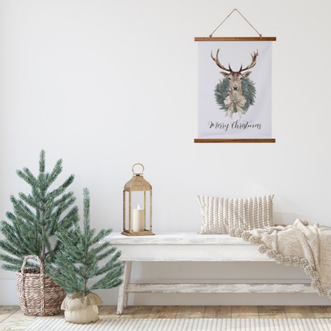 Tapisserie Suspendue Oh Christmas Deer  (Oh Deer Christmas Tapestry)