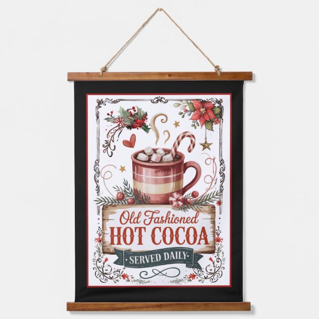 Tapisserie Suspendue Old-Fashioned Hot Cocoa – Cozy Christmas  (Recto)