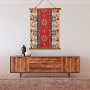 Tapisserie Suspendue Oriental Pale Or Rouge Turc Kilim Mur de tapis