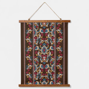 Tapisserie Suspendue Oriental Vintage Arabesque Ikat modèle floral