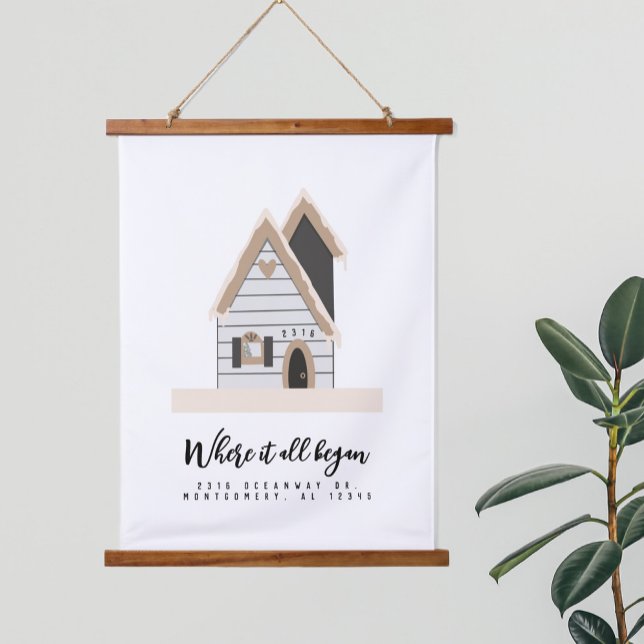 Tapisserie Suspendue Où Il A Commencé Maison Personnalisée Couples Spéc (Créateur téléchargé)