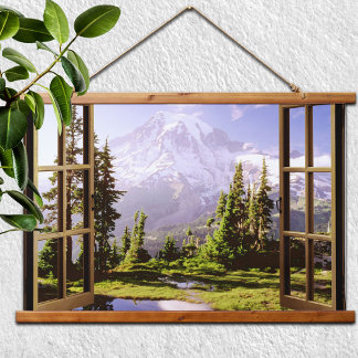 Tapisserie Suspendue Ouverture de la fenêtre à Mt. Rainier
