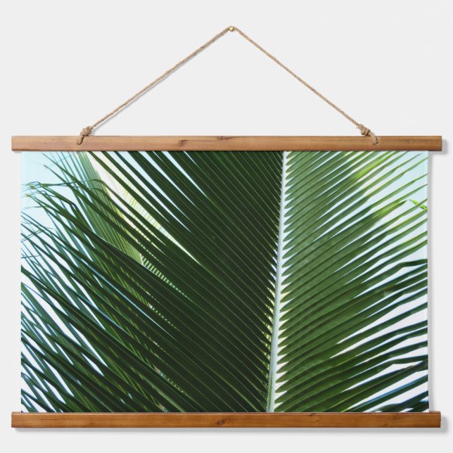 Tapisserie Suspendue Overlapping Palm Fronds Tropical Green Abstract (Devant)