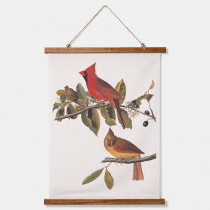 Tapisserie Suspendue Paire de cardinaux d'Audubon dans un arbre d'amand