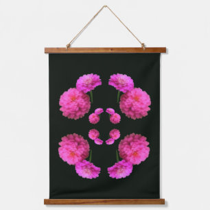 Tapisserie Suspendue Paire de fleurs de Zinnia rose Abstrait de la natu