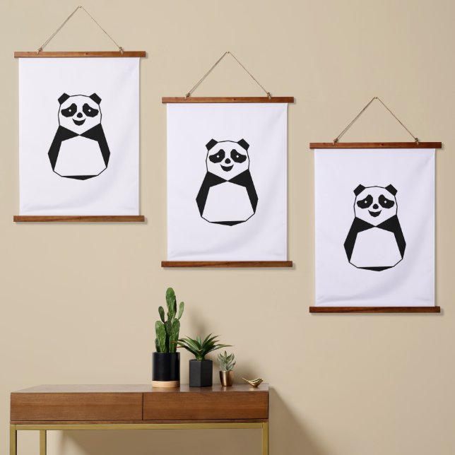 Tapisserie Suspendue Panda géométrique (Asymétrique)